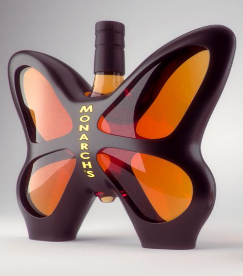 Monarch's Liquor bottle (Concept) on Packaging of the World - Creative Package Design Gallery Creative Perfume Bottles, Drink Packaging, Honey Packaging, Glass Packaging, Like A Butterfly, Alcoholic Drink, Alcohol Bottles, Creative Package, Liquor Bottle