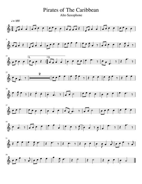 Download and print in PDF or MIDI free sheet music for Pirates Of The Caribbean by Hans Zimmer arranged by Piggyplayer07 for Saxophone alto (Solo) Sheet Music Alto Saxophone, Alto Saxophone Music Sheets, Sax Sheet Music Alto Saxophone, Easy Alto Sax Sheet Music, Alto Sax Music Sheet, Songs To Play On Alto Saxophone, Tenor Saxophone Sheet Music Jazz, Alto Sax Songs, Sheet Music Saxophone Alto