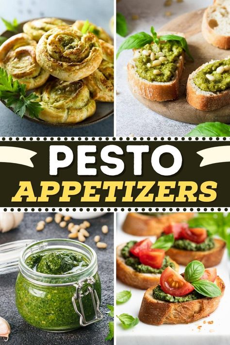 Pesto Canapes, Pesto Appetizer Recipes, Appetizers With Pesto, Appetizers Easy Recipes, Recipes Using Pesto, Pesto Appetizers, Fast Appetizers Easy, Pesto Uses, Best Pesto