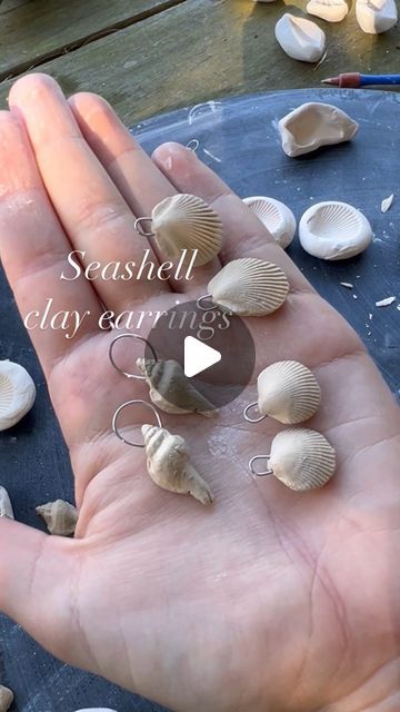 Ceramic Seashell, Seashell Earrings, Ceramic Earrings, Ceramic Earring, Ceramic Jewelry, Pottery Studio, Viral Pins, Jewelry Ideas, Clay Earrings