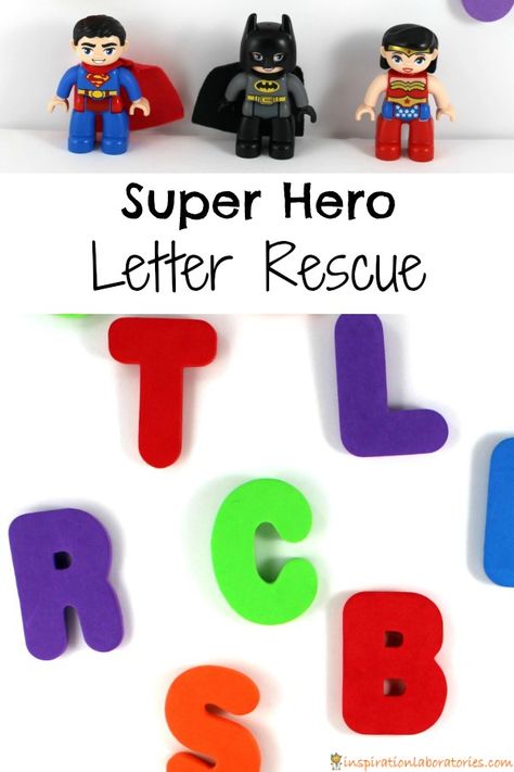 Super Hero Letter Rescue - Help the super heroes rescue the letters! Superhero Lesson Plans, Superheroes Eyfs, Superhero Lessons, Superhero Preschool, Superhero Week, Superhero Activities, Super Hero Letters, Superhero Camp, Super Hero Activities