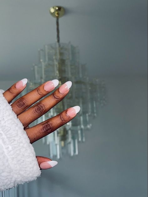 Chandeliers are just as classic and glamorous as French tips. When I saw the opportunity to get them together in a shot. I took it. Almond Nails On Wide Nail Beds, Wide Nail Beds, Almond French Tips, Powder Application, Nails Classic, Wide Nails, Nail Bed, French Tips, Dip Powder