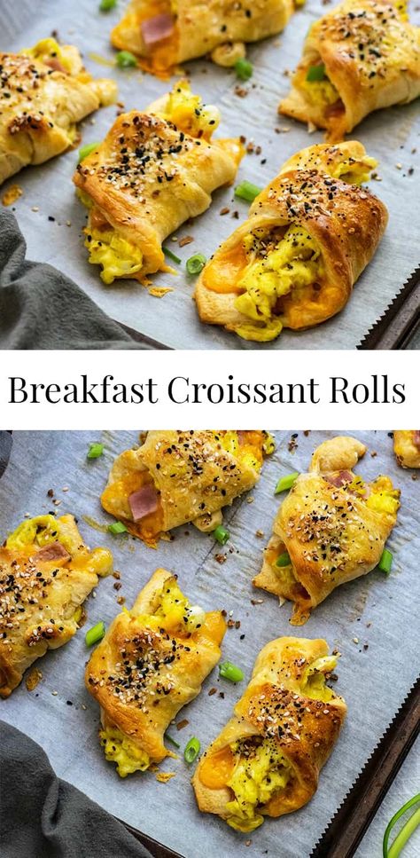 Super Bowl Breakfast Ideas, Breakfast With Croissants Ideas, Healthy Breakfast Croissant, Crossiant Rolls Recipes, Breakfast Ideas With Croissant Rolls, Healthy Croissant Breakfast, Easy Saturday Breakfast Ideas, Breakfast Croissant Roll Ups, Croissant Rolls Recipes