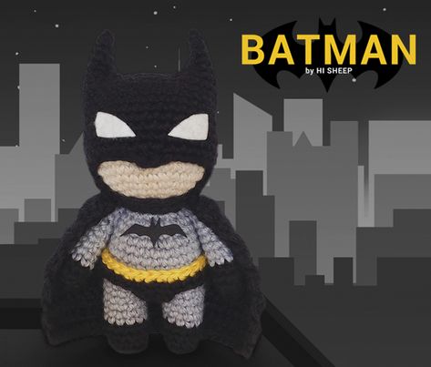 Hi Sheep English: Batman Batman Crafts, Batman Free, Batman Amigurumi, Crochet Batman, Superhero Dolls, Crochet Keychain Pattern, Crochet Pattern Amigurumi, Fun Crochet Projects, Crochet Keychain