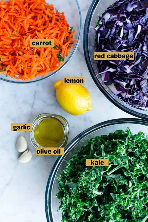 Red Cabbage Salad Kale Red Cabbage Salad, Salad With Red Cabbage, Carrot Cabbage Salad Recipes, Sauteed Red Cabbage Recipes, Red Cabbage Recipes Salad, Recipes With Red Cabbage, Red Cabbage Salad Recipes, Red Cabbage Recipe, Pickled Red Cabbage