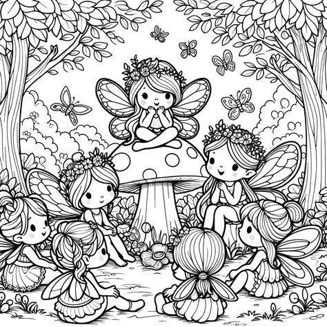 Cute Fairy Coloring Pages, Mystical Coloring Pages, Fairy Garden Coloring Pages, Fairy And Unicorn, Forest Coloring Pages, Enchanted Forest Coloring, Majestic Unicorn, Unicorn Flowers, Unicorn Coloring