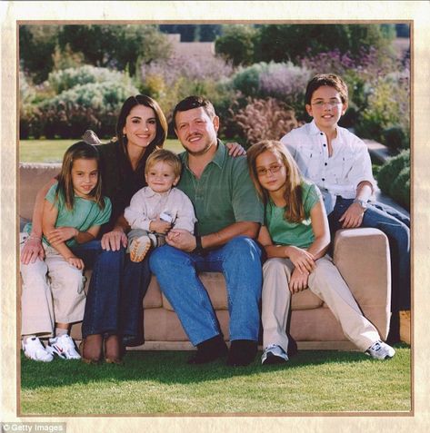 He also has a 15-year-old sister, Princess Salma (far left), and an 11-year-old brother, Prince Hashem (front) (pictured in 2007) Princess Iman, Queen Noor, Jordan Royal Family, Royal Family Pictures, New Years Countdown, King Abdullah, Queen Rania, Princess Pictures, New Year Photos