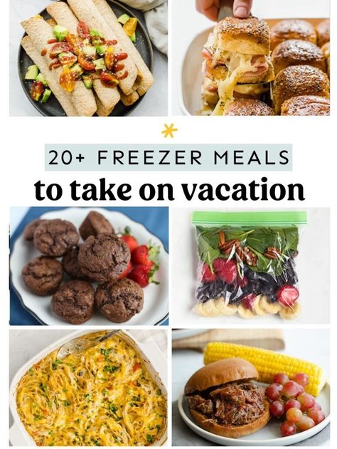 Travel Food Make Ahead Plane, Crockpot Vacation Meals, Quick Vacation Meals, Easy Meals For Vacation, Meals To Take On Vacation, Make Ahead Meals For Vacation, Meals For Vacation, Easy Vacation Meals, Vacation Meal Planning