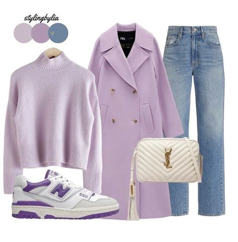 Purple Coat, Winter Fashion Outfits Casual, Effortlessly Chic Outfits, Everyday Fashion Outfits, Casual Day Outfits, Casual Work Outfit, Trendy Fashion Outfits, Stylish Work Outfits, Light Summer