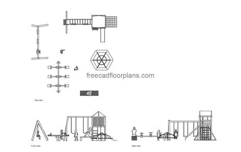 Outdoor Children's Playground - Free CAD Drawings Playground Floor Plan, Playground Plan, Pool Houses Plans, Outdoor Kids Play Area, House Plans Design, Floor Plans House, Playground Flooring, Plan Architecture, One Storey House