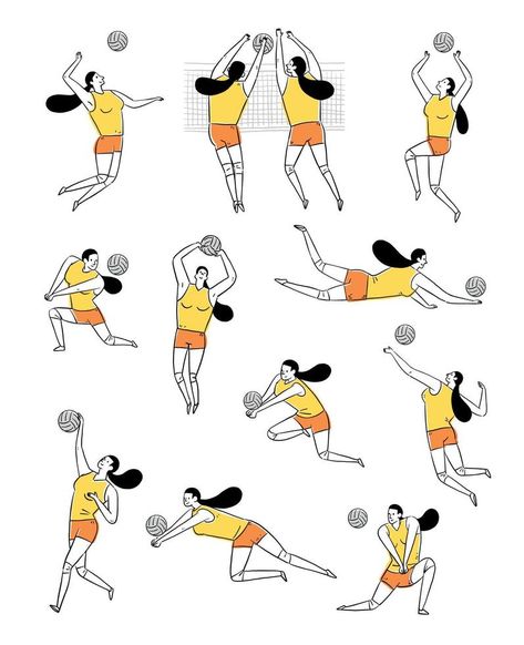 line art woman playing volleyball in various action Volleyball Drawing, Playing Volleyball, Line Art Woman, Beautiful Love Pictures, Female Art, Volleyball, Vector Art, Line Art, Vector Free