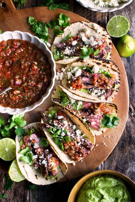 Nytimes Cooking, Skirt Steak Tacos, Grilled Shrimp Salad, Salsa Avocado, Spicy Grilled Shrimp, The Original Dish, Grilled Skirt Steak, Dinner Planning, Mexican Salads