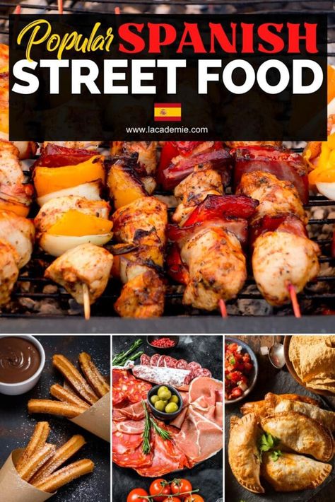 Street Food Ideas Most Popular, South American Street Food, Spanish Dish, Spanish Street Food, Latin Street Food, American Street Food, French Street Food, Street Foods, Spanish Foods