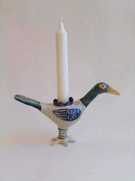 Bird Candle Holder, Pottery Candle, Pottery Classes, Candle Holder Decor, Diy Pottery, Ceramics Pottery Art, Ceramics Projects, Ceramics Ideas Pottery, Ceramic Candle