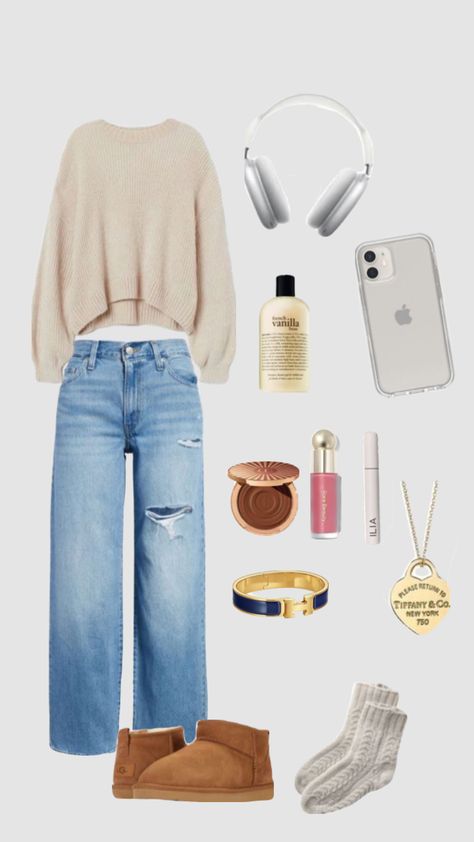 Outfit With Uggs, 2023 Outfits, Summer Outfits For Teens, Teen Outfits, Aesthetic Outfit Ideas, Ootd Ideas, Trendy Outfits For Teens, Cozy Vibes, Back To School Outfits