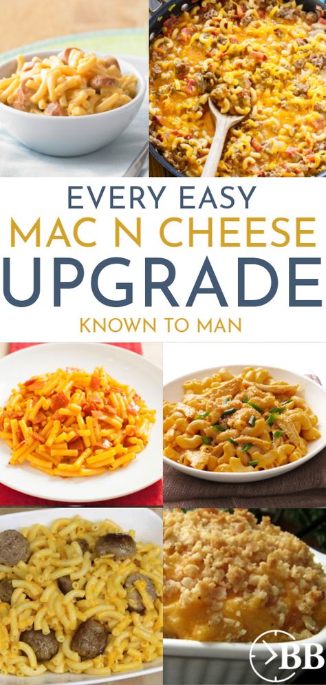 Doctored Up Kraft Mac And Cheese, Upgrade Boxed Mac And Cheese, How To Doctor Up Boxed Mac And Cheese, Mac N Cheese Variations, Leftover Kraft Mac And Cheese Recipes, Upgrade Box Mac And Cheese, Leftover Elbow Macaroni Recipes, Taco Mac And Cheese Kraft, Kraft Dinner Hacks