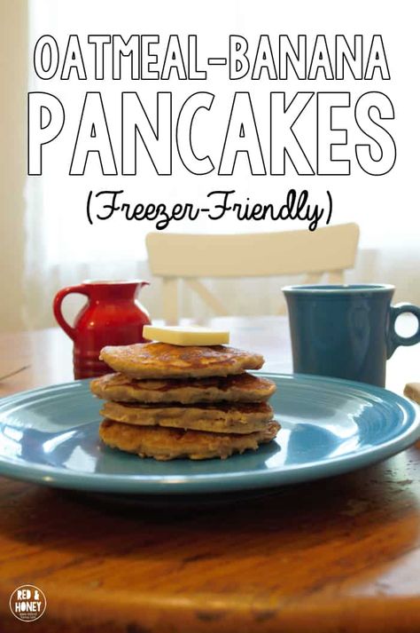 Pancakes Freezer, Oatmeal Banana Pancakes, Autumn Desserts, Banana Oatmeal Pancakes, Oatmeal Banana, Banana Pancake, Pancakes Breakfast, Banana Pancakes Recipe, Healthy Children