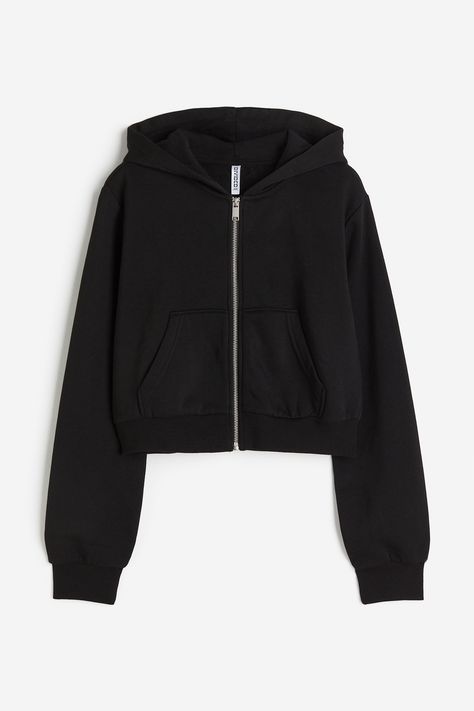 Short Black Jacket, Baggy Jeans For Women, Black Cropped Jacket, Black Sweats, H&m Shirts, Fur Coats Women, Even And Odd, Zip Up Hoodies, Zip Up Sweater