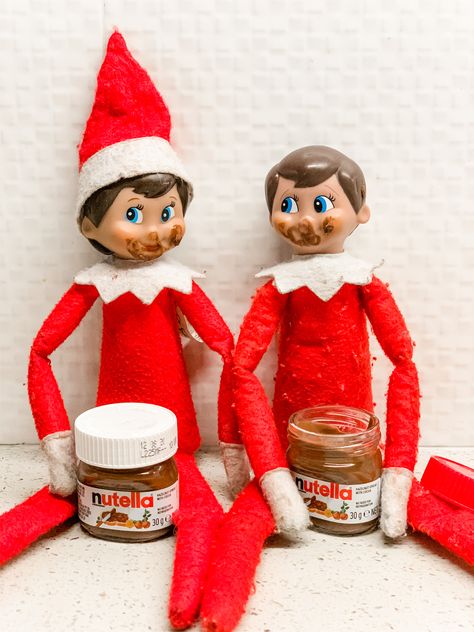 Nutella Elf On The Shelf Nutella Ideas, Elf On The Shelf Nutella, Elf Shenanigans, Elf On The Shelf Idea, Buddy The Elf, Shelf Ideas, Christmas Girl, On The Shelf, The Elf