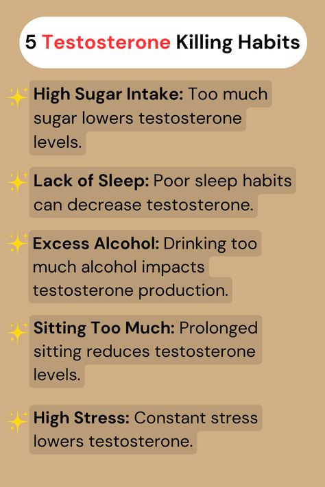 Want to boost your testosterone? 🚀 Discover these 5 surprising habits that might be lowering your levels! 🌟 Follow for more health tips and tricks! 💪 Testosterone Therapy, Testosterone Boosting Foods, Homeopathy Remedies, Increase Testosterone, Testosterone Levels, Homeopathic Medicine, Holistic Medicine, Health Knowledge, Lack Of Sleep