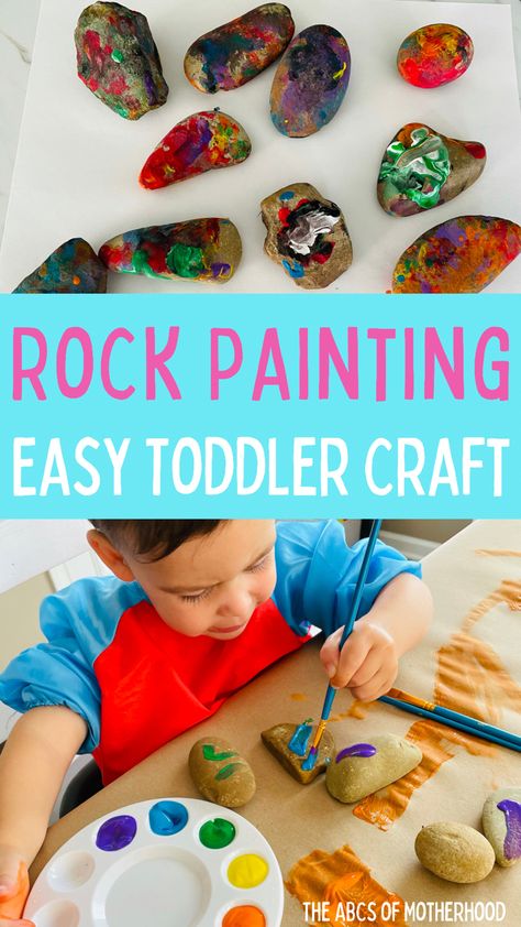 Garden Art For Toddlers Crafts, Week Of The Young Child Crafts For Toddlers, Outside Crafts For Toddlers, Preschool Art Activities Summer, Rocks Activities For Preschool, Nature Week Activities For Toddlers, Garden Art Toddlers, Quick Toddler Crafts, Preschool Rock Painting