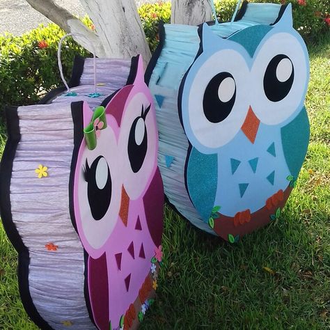 Cumple Emma Owl Pinata, Owl Themed Birthday Party, Owl Themed Parties, Owl Birthday Parties, Fox Crafts, Piñata Ideas, Diy Pinata, Owl Birthday, Owl Party