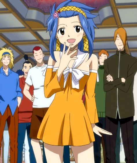 I'm Levy McGarden, and my magic type is Solid Script. I can probably be spotted from far away because of my spunky blue hair..but I'm still really short. I like to wear my short orange dress with the sleeves, red sandals, and my yellow head band with a small pink flower. My closest friend would probably be Lucy due to both of us wanting to be writers, but I get along with everyone else in the guild. Levi Mcgarden, Fairy Tail Female Characters, Levy Mcgarden, Short Orange Dress, Fairy Tail Levy, Fairy Tail Pictures, Anime Fairy Tail, Fairy Tail Girls, Fairy Tail Characters