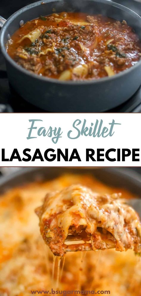 Craving lasagna but short on time? This easy skillet lasagna recipe is your weeknight savior! It's cheesy, saucy, and ready in under 45 minutes. Perfect for busy families! #easydinner #skilletlasagna #familyfriendly #budgetfriendly #comfortfood Skillet Lasagna Easy, Ground Turkey Lasagna, Lasagna Skillet, Skillet Lasagna Recipe, Turkey Lasagna, Skillet Lasagna, Easy Skillet, Awesome Recipes, Tasty Foods