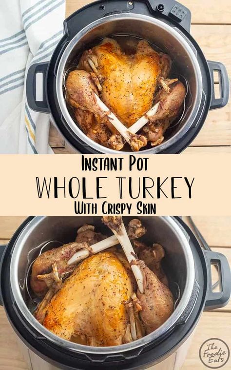 Instant Pot Whole Turkey Recipes, Instapot Thanksgiving Turkey, Frozen Turkey Instant Pot, Pressure Cook Turkey Breast, Turkey In Ninja Foodi, Instant Pot Christmas Dinner, Instapot Turkey Breast With Bone, Turkey In Instant Pot Whole, Instant Pot Turkey Recipes