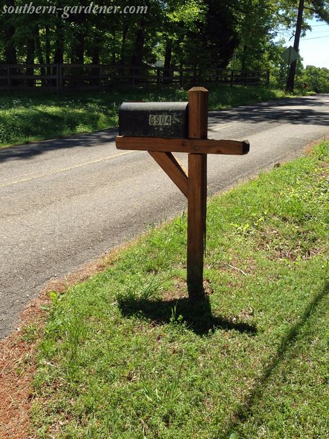 Mailbox Landscaping & Makeover – Southern Gardener Flowers For Mailbox Area, Mailbox Landscaping With Ditch, Mailbox Landscaping With Rocks, Outdoor Mailbox Ideas Curb Appeal, Rural Mailbox Landscaping, Around Mailbox Ideas, Low Maintenance Mailbox Landscaping, Diy Mailbox Planter, Easy Mailbox Landscaping