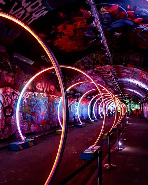 631 Likes, 21 Comments - Alexandra Reichl (@reichl_reichl_reichl) on Instagram: “"There's a light at the end of the tunnel" ~ Starlight Express  #waterloo #leakestreet #graffitiart…” Leake Street Tunnel, Graffiti Tunnel, Leake Street, Starlight Express, Dreamy Places, Mini City, Street Graffiti, Rap Battle, Art Graffiti