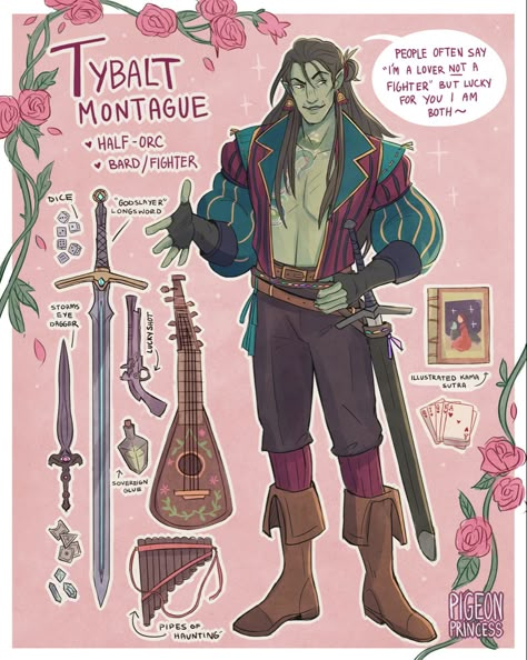 Dnd Orc, Dnd Bard, Half Orc, Dungeons And Dragons Art, D D Character Ideas, Dnd Character Ideas, Dungeons And Dragons Characters, Dungeons And Dragons Homebrew, Dnd Ideas