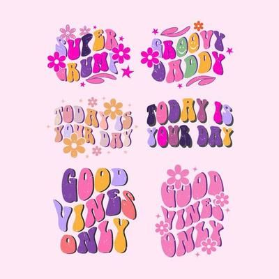 Groovy Vector Art, Icons, and Graphics for Free Download Groovy Lettering, Flower Design Vector, Groovy Text, Colorful Typography, Typography Lettering, Brain Dump, Lettering Quotes, Typography Letters, Design Vector