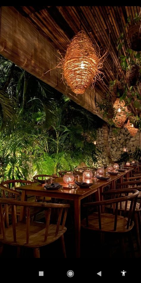 Forest Theme Restaurant Interior Design, Nature Themed Restaurant, Jungle Themed Restaurant, Jungle Theme Restaurant, Tropical Theme Restaurant, Jungle Coffee Shop, Tropical Bar Design, Tropical Coffee Shop, Jungle Cafe