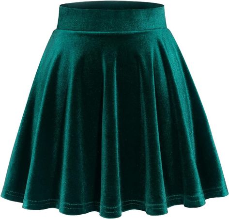 Skirt for Women Mini Skater Skirts Versatile A-line Basic Stretchy Flared Casual Pleated Skirt Outfit Dark Green Skirt, Flowy Mini Skirt, Ruffle Skirts, Mini Pleated Skirt, Skater Skirts, Mini Skater Skirt, Flared Mini Skirt, Velvet Mini Skirt, Pleated Tennis Skirt