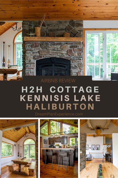 Haliburton Ontario, Cottage On Lake, Airbnb Reviews, Ontario Cottages, Cottage Fireplace, Pine Flooring, Relaxed Dog, Ontario Travel, Cottage Lake