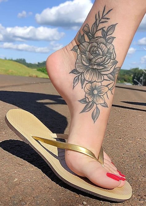 Womens Feet Tattoos, Big Ankle Tattoos For Women, Ankle Foot Tattoo Wrap Around, Big Ankle Tattoo, Foot Arch Tattoo, Inner Ankle Tattoos For Women, Feet Tattoos For Women Beautiful, Ankle Wrap Tattoo, Tattoo Ideas Foot