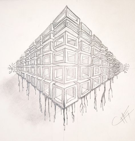 Abstract Perspective Drawing, 2 Point Perspective Boxes, 2 Pt Perspective Drawing, 2point Perspective Drawings, Multi Point Perspective, One Perspective Drawing, Abstract Perspective, 2 Point Perspective Drawing, Linear Perspective