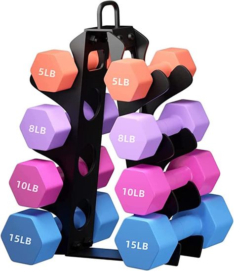 Weight Rack for Dumbbells, EXBTOKA Upgraded Dumbbell Rack with Handle, 4 Tier Dumbbell Rack Stand Only, Compact A-Frame Dumbbell Rack, Suitable for Home Gym Home Gym Organization, Gym Space, Gym Organizer, Home Gym Workout, Weight Rack, Home Workout Videos, Dumbbell Rack, Adjustable Dumbbells, Home Exercise Routines