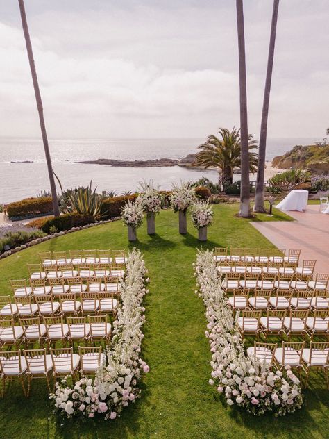 Montage Laguna Beach | Lin + Tom — Details Details Weddings and Events Martoca Beach Garden Wedding, Montage Laguna Beach Wedding, Montage Wedding, Sea Mirror, Montage Laguna Beach, Beachside Wedding, Jewel Of The Seas, Laguna Beach California, Elegant Table Settings