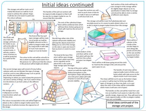 Initial ideas page two, from the storage unit inspired by the design era of Bauhaus. Dt Gcse Coursework, Gcse Product Design, Dt Coursework, Technology Lesson, Design Tech, Technology Projects, Design Technology, Gcse Art, Tech Design