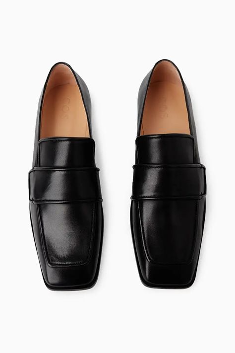 Cos Shoes, Black Loafers, Sunglasses Shop, Leather Loafers, Shoe Collection, Leather Heels, Knee High Boots, Loafers Men, Fashion Inspiration