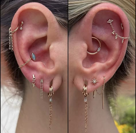 Piercing Setup, Cute Septum Rings, Ear Styling, New Piercing, Curated Ear, Cool Ear Piercings, Pretty Ear Piercings, Cute Ear Piercings, Ear Style