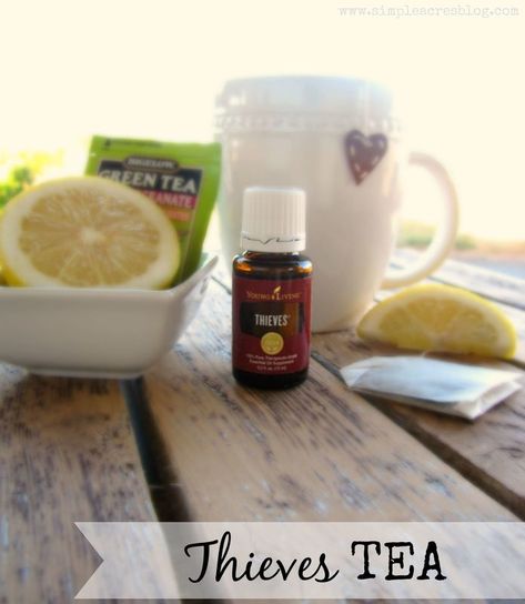 Thieves Tea, Sore Throat Tea, Oils For Sore Throat, Thieves Oil, Thieves Essential Oil, Essential Oils Guide, Young Living Oils, Registered Dietitian, Essential Oil Uses