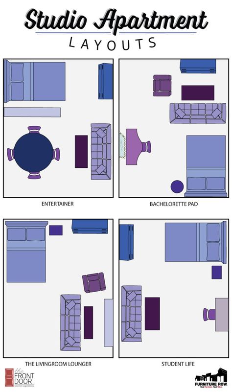 INFOGRAPHIC: Maximize space in your studio apartment with our layout guide! Apartment Layouts, Apartemen Studio, A Studio Apartment, Studio Layout, Studio Apartment Living, Studio Apt, Deco Studio, Small Studio Apartment, Decor Studio