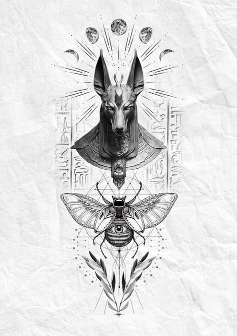 Egyptian themed realistic minimal tattoo design Egypt Tattoo Design, Egyptian Eye Tattoos, Micro Realism, Egyptian Tattoo Sleeve, Anubis Tattoo, Minimal Tattoo Design, Egypt Tattoo, Greek Mythology Tattoos, Geometric Tattoo Design