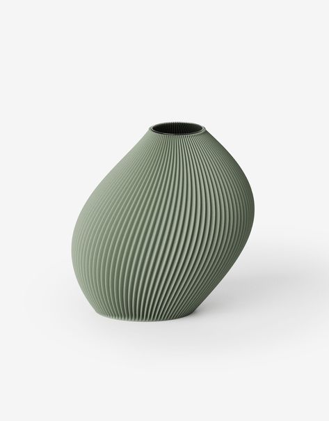 The Bent vase combines classic elegance with a unique design object through its organic lines and flowing ripple design. The charming curves change the shape of the vase depending on the orientation, making the Bent a versatile highlight. The medium-sized opening provides space for flower bouquets, dried flowers, or even Pampas grass. With or without contents, the Bent convinces with its aesthetic design and becomes a decorative statement element that is unmatched. Vase Png, Brand Examples, Design Object, Organic Lines, Stone Grey, Pistachio Green, Black Pebbles, Flower Bouquets, Large Vase