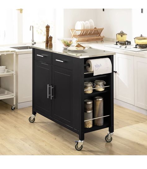 Kitchen Trolley Design, Kitchen Trolley Cart, Kitchen Carts On Wheels, Kitchen Storage Trolley, Organiser Cucina, Kitchen Island On Wheels, Rolling Kitchen Island, Kitchen Trolley, Wood Kitchen Island