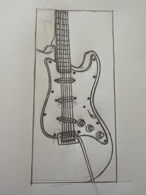 Guitar Drawing Sketches, Guitar Pose Reference Drawing, Simple Guitar Drawing, Guitar Pose Reference, Drawing Guitar, Guitar Pose, Simple Guitar, Guitar Sketch, Pose Reference Drawing