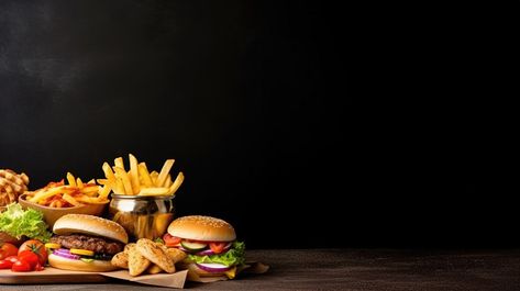 Fast Food Background, Food Background Wallpapers, Food Background, Fast Food Items, Gray Table, Food Backgrounds, Grey Dining, Grey Table, Food Restaurant